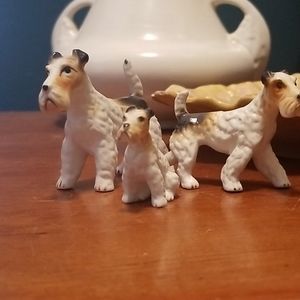 Vintage Porcelain Airedale Miniature Dog Figurines